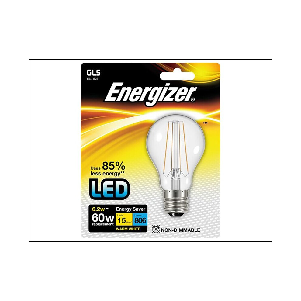 Eveready Energizer Filament LED GLS 806 Lumens E27 Warm White S9026