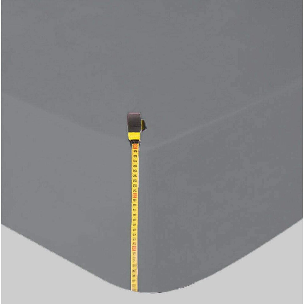 (Grey, Double) Extra Deep Fitted Sheets 16"/40CM  Bed Sheets-image-OPC-P6CRVDY-NEW