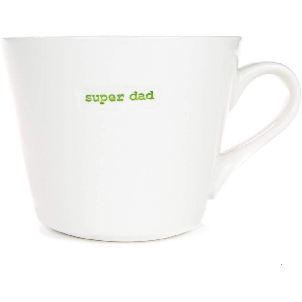 Keith Brymer Jones Kbj-0628 Standard Bucket Mug, 350Ml, Super Dad, White