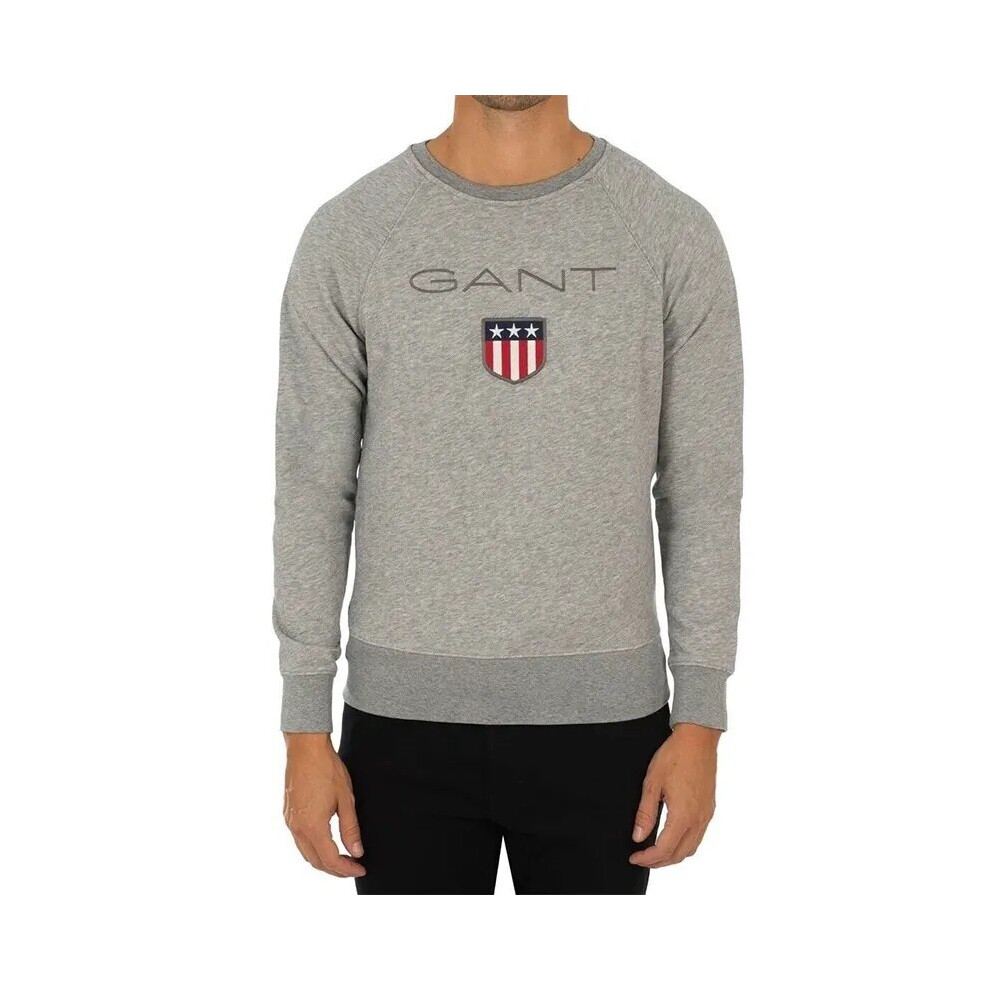 (L) GANT SHIELD Mens Sweatshirt Crew Neck Pullover Jumper