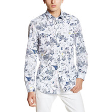 (Small) DIESEL S KETCH 0LAKO Mens Printed Shirt Long Sleeve Slim Fit Casual Summer Shirt