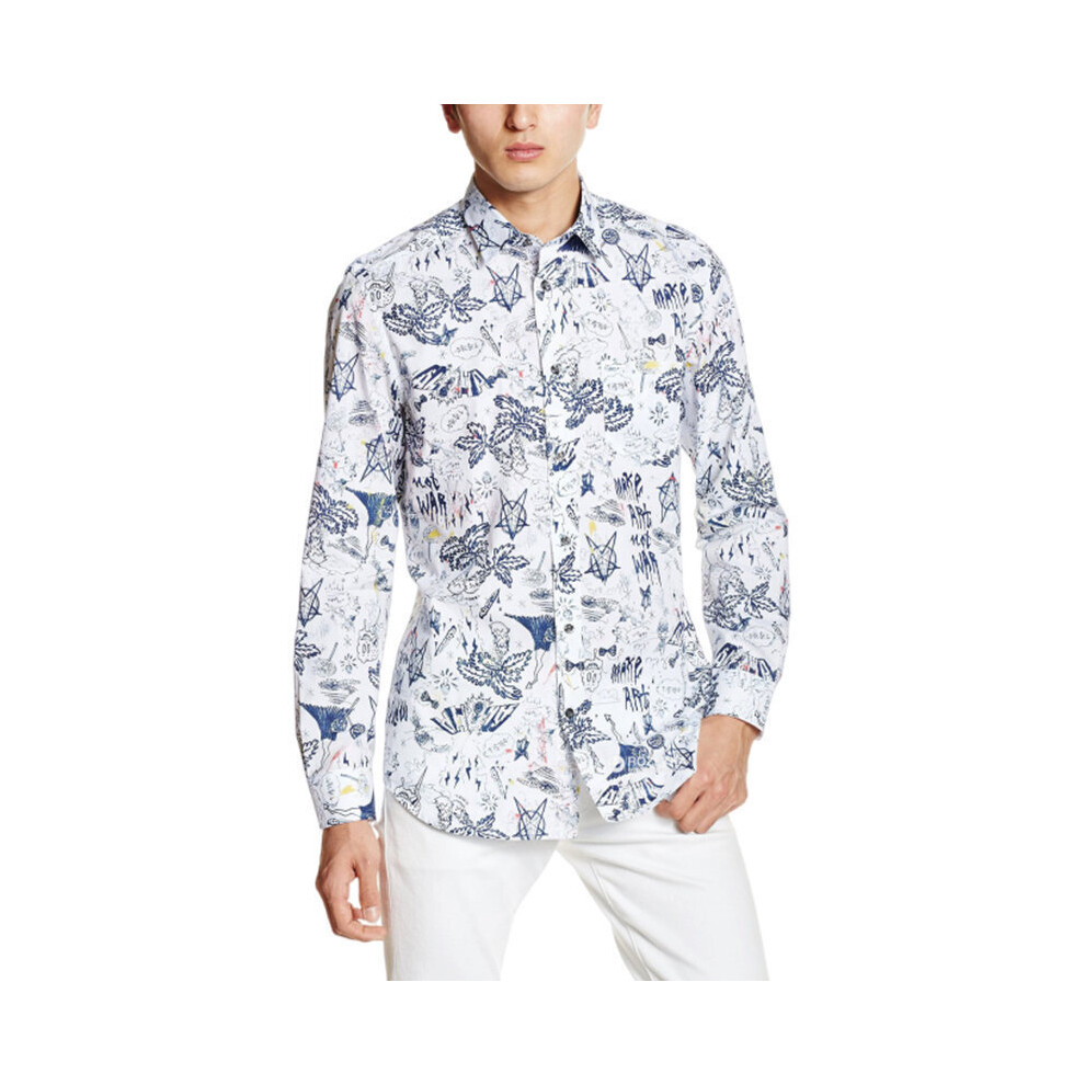 (Small) DIESEL S KETCH 0LAKO Mens Printed Shirt Slim Fit