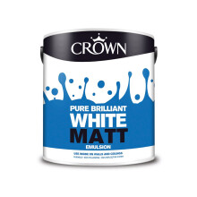 Crown Paints Matt Emulsion Pure Brilliant White 2.5L 5023067