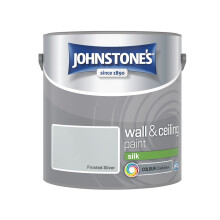 Johnstones Silk Frosted Silver Interior Paint 2.5L – High-Sheen Finish for Walls & Ceilings, 12m2/L, Dries in 1–2h