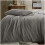 supersoft teddy duvet set in silver size KING with pillow cases 3