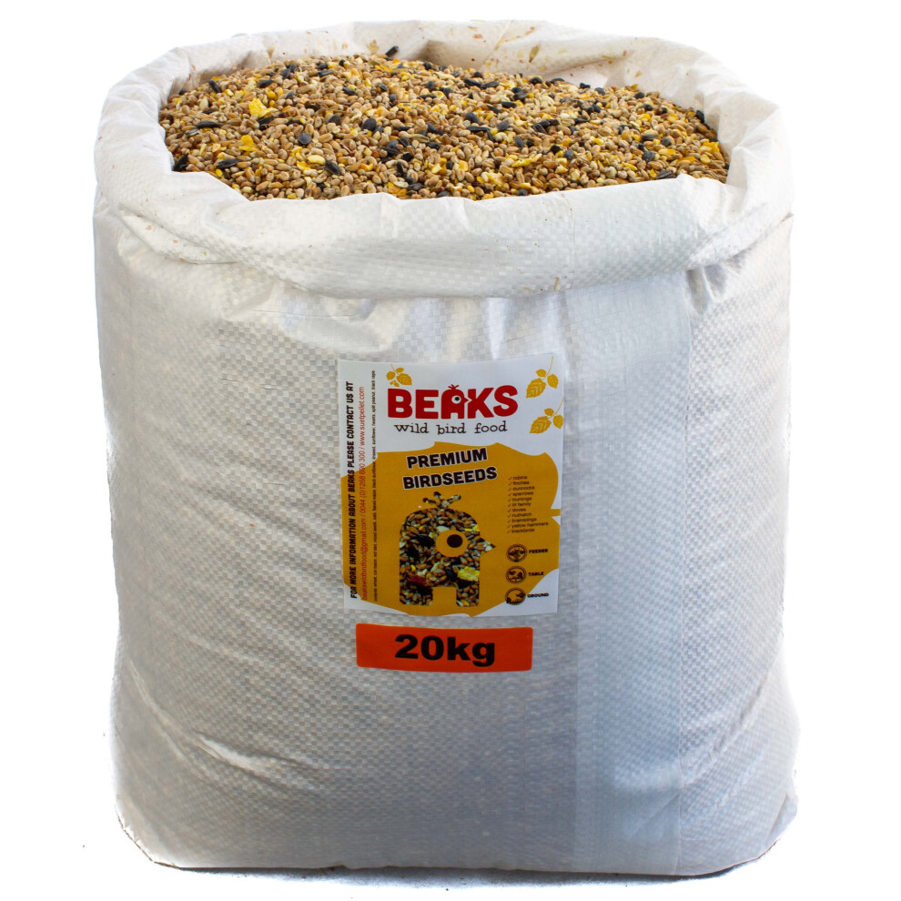 Premium wild birdseed for all seasons feeding of garden birds 20kg