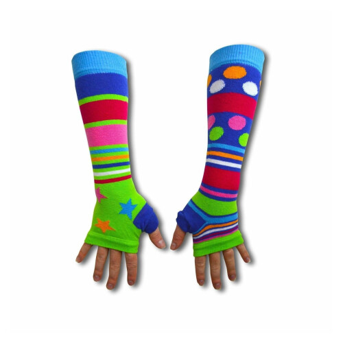 United Oddsocks Winter Green Spots & Stripes Arm Warmers