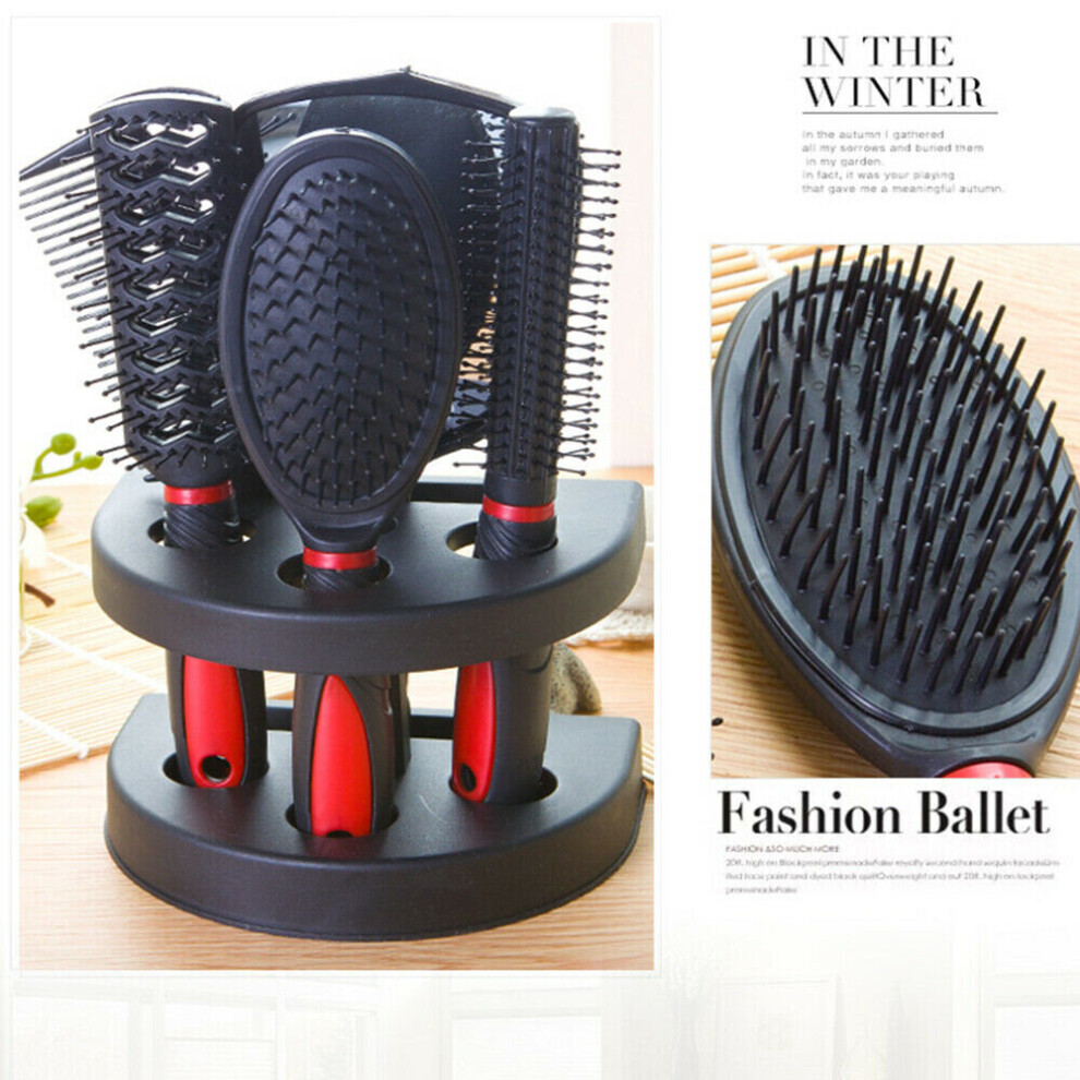 5pcs Salon Hair Brush Hair Styling Comb Set For Women And Men Makeup Tool Set
