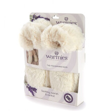 Warmies Cozy Plush Microwave Slippers Heatable Boots in Grey Faux Fur