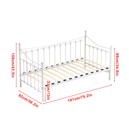 White 3ft daybed metal guest day bed frame 1