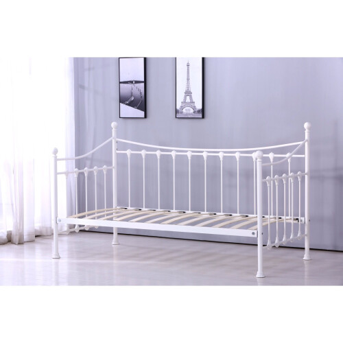 White 3ft daybed metal guest day bed frame 2