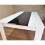 White and Black Wood Dining Table High Glossy Dining Table(117x77x75) 3