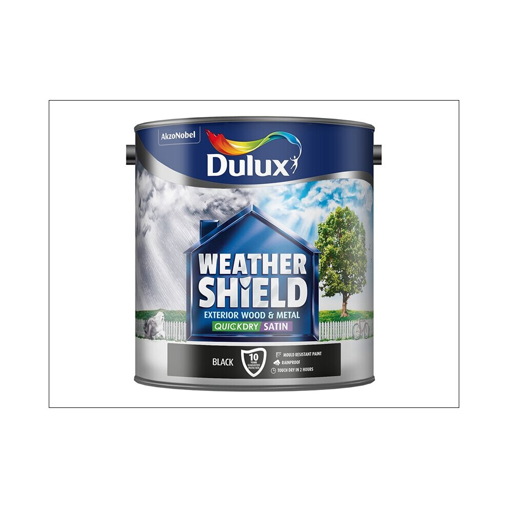 Dulux Weathershield Exterior Satin Black 2.5L