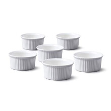 WM Bartleet & Sons 1750 TSET42 Set of 6 Traditional Porcelain Ramekins 6.5cm Diameter– White