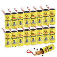 BaiYou Fly Paper Fly Strips Fly Catcher Strips 16 Pack Sticky Fruit Fly Trap for House Indoor Outdoor Use