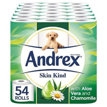 Andrex Toilet Roll Skin Kind, with Aloe Vera extract, 54 Rolls
