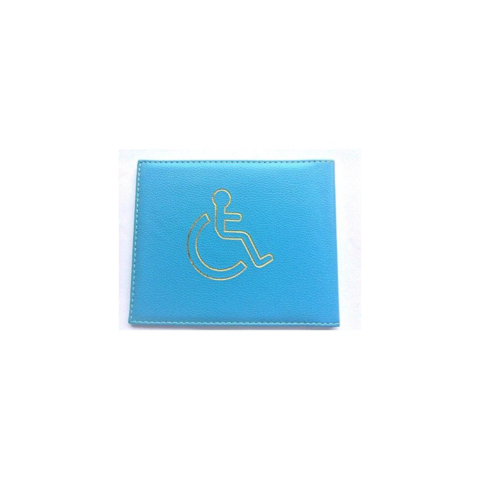 New Soft Disabled Sky Blue Parking Car Badge Holder Hologram Protector Cover Wallet