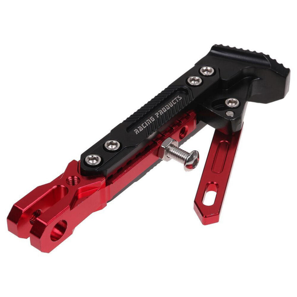 Cnc Aluminum Alloy Adjustable Kickstand Foot Side Stand For Motorcycle 500Kg Colour Red