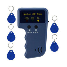 125KHz Handheld LED RFID ID Schlüsselkarte Schriftsteller Kopierer Leser Duplizierer + 5 Tag
