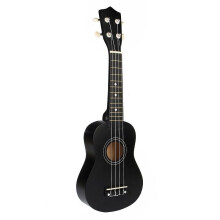 Ukulélé Soprano économique de 21 pouces, Instrument de musique Uke avec sac de transport, accordeur de cordes noir