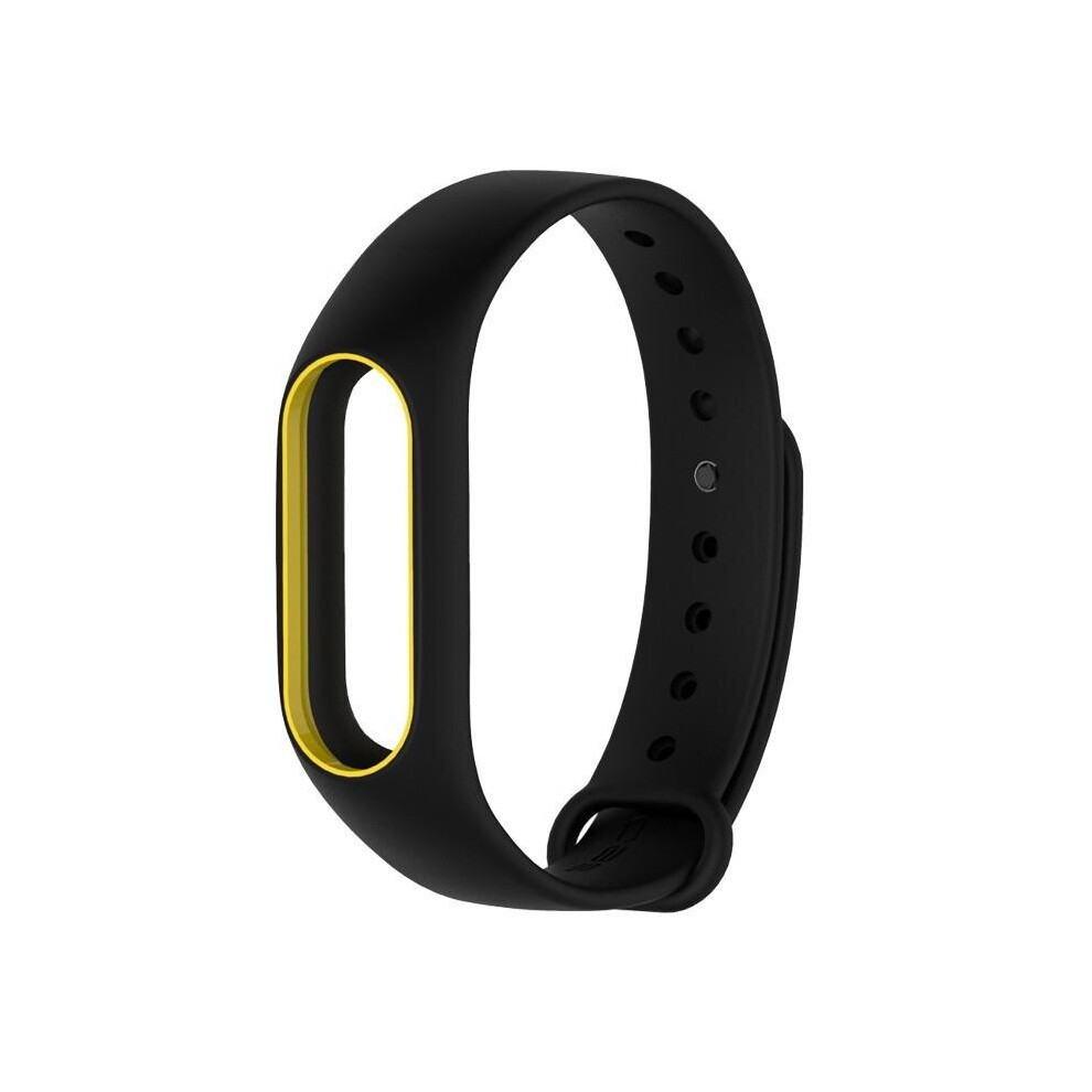 5Pcs Double Color Replacement Silicone Wrist Strap Watch Band For Xiaomi Miband 2 Black Yellow Color Multicoloured 7082497854918