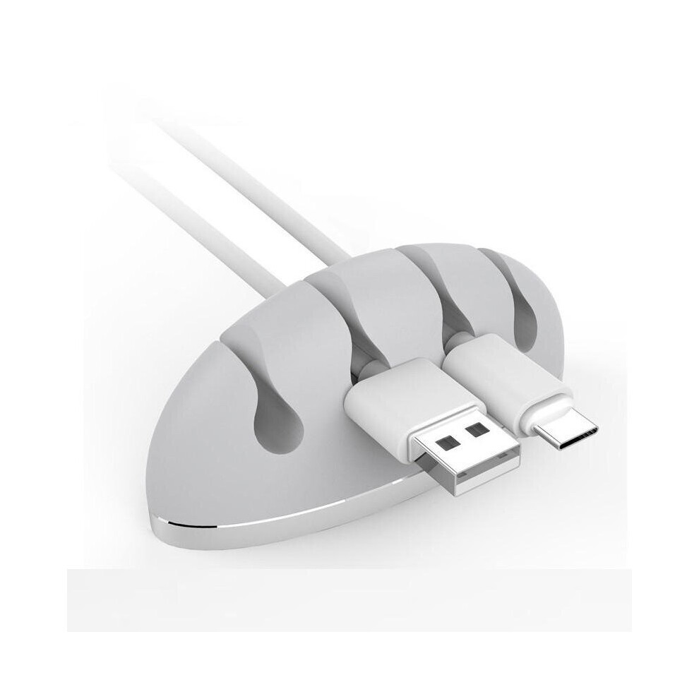 4-Channel Silicone Earphone Usb Cable Cord Winder Wrap Desktop Cable Organizer Wire Management Holder 7082497853676