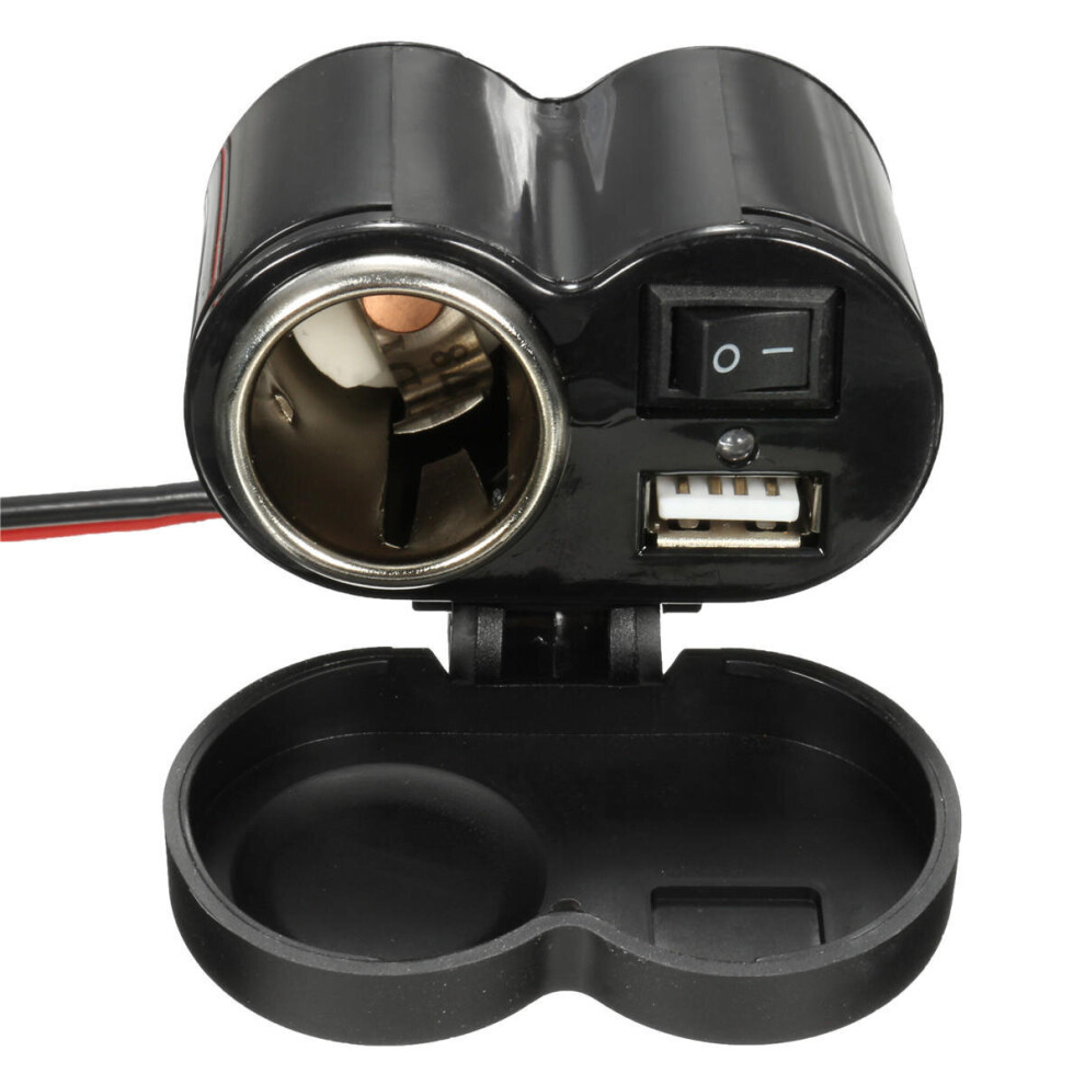 2 Pcs 12V-24V Motorcycle E-Bike Usb Charger Socket With On-Off Button 869692685427