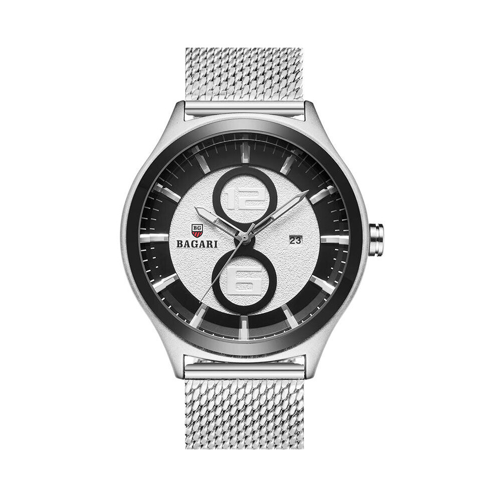 Montre à Quartz ultra-mince pour hommes, Style Business, maille, bracelet en acier, 8012W