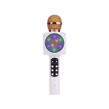 2-in-1 microfoon audio mobiele telefoon zingen Treasure draadloze Bluetooth-microfoon geschikt voor mobiele telefoon karaoke live-uitzending - wit