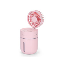Kreativer Mini-Ventilator-Luftbefeuchter Auto-Büro-Luftreiniger USB-Ladeventilator-Luftbefeuchter 2 in 1-Rosa