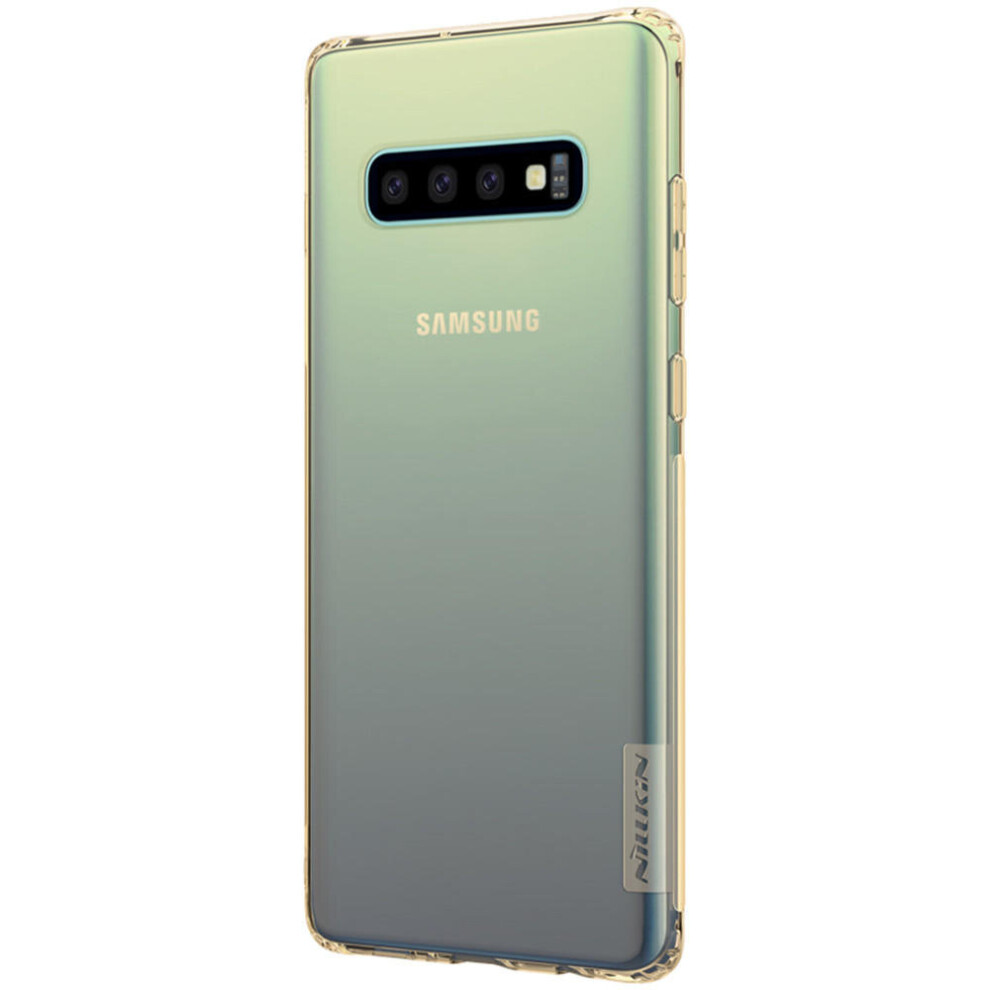 Transparent Shockproof Anti-Slip Soft Tpu Back Cover Protective Case For Samsung Galaxy S10 Color Brown 7082497853386