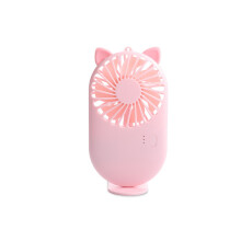 Cartoon Mini USB-Ventilator, Handheld, leise, tragbar, ultradünn, Luftkühler, kleiner persönlicher tragbarer Ventilator, Pink