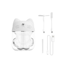 Multifunktions-Klauen-Luftbefeuchter 3-in-1-Ventilator Tischlampe Luftbefeuchter USB Mini Desktop Spray Wasserzähler-Weiß