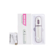 Nano-Spray-Wasserzähler, Dampf-Gesichtsaufladung, tragbarer Hand-Luftbefeuchter für Gesichtsschönheitsinstrumente, Weiß