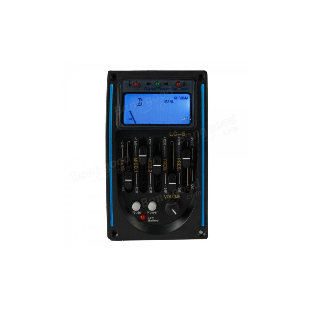 1Set 5Band Acoustic Guitar Preamp Eq Equalizer Piezo Pickup Tuner W/ C-Mic 5202984954668