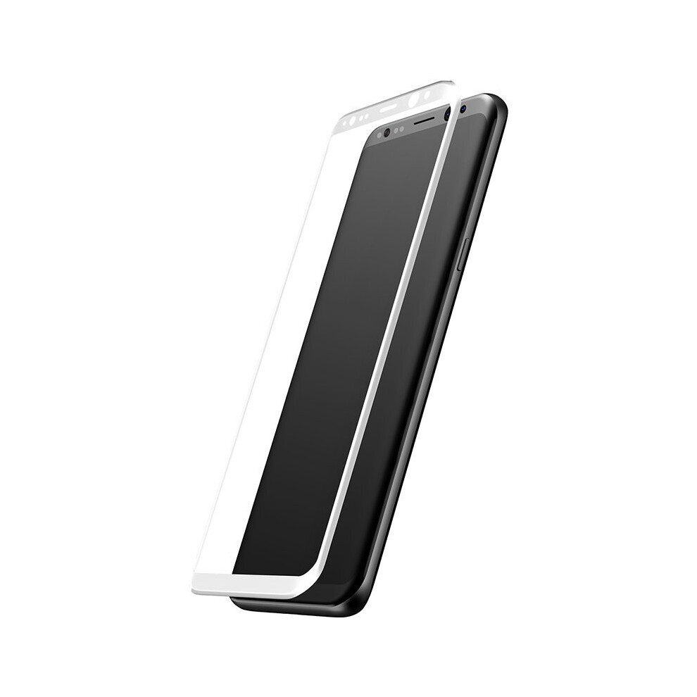 3D Arc Edge 0.3Mm Tempered Glass Silk Screen Rim Screen Protector For Samsung Galaxy S8 Plus Color White 7082497861466