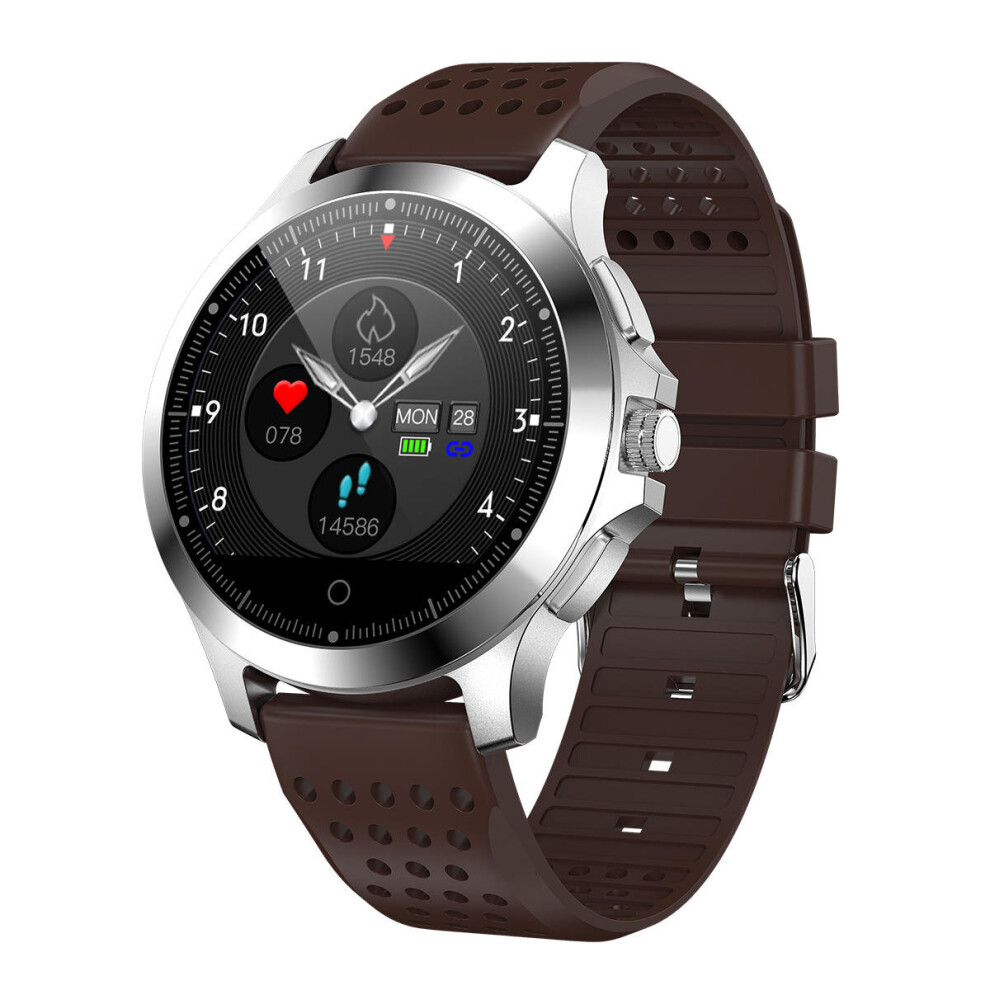 W8 Ecg+Ppg Heart Rate Hrv Check 306 Full Steel Multi-Reminder Sport Modes Smart Watch Brown Color Brown,Multicoloured 7082497870833