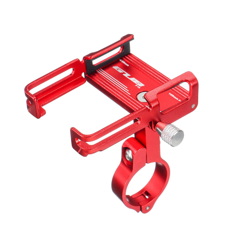 Aluminum Alloy Bike Bicycle Motorbike Handlebar Phone Holder With Silicone Strap For 3.5 Inch-6.2 Inch Smart Phone Color Red 7082497860186