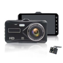 4 Zoll HD 1080P Dual-Objektiv-Kamera Nachtsicht Loop-Aufnahme 140 Grad Auto DVR Video Dash Cam Vorne Hinten Recorder