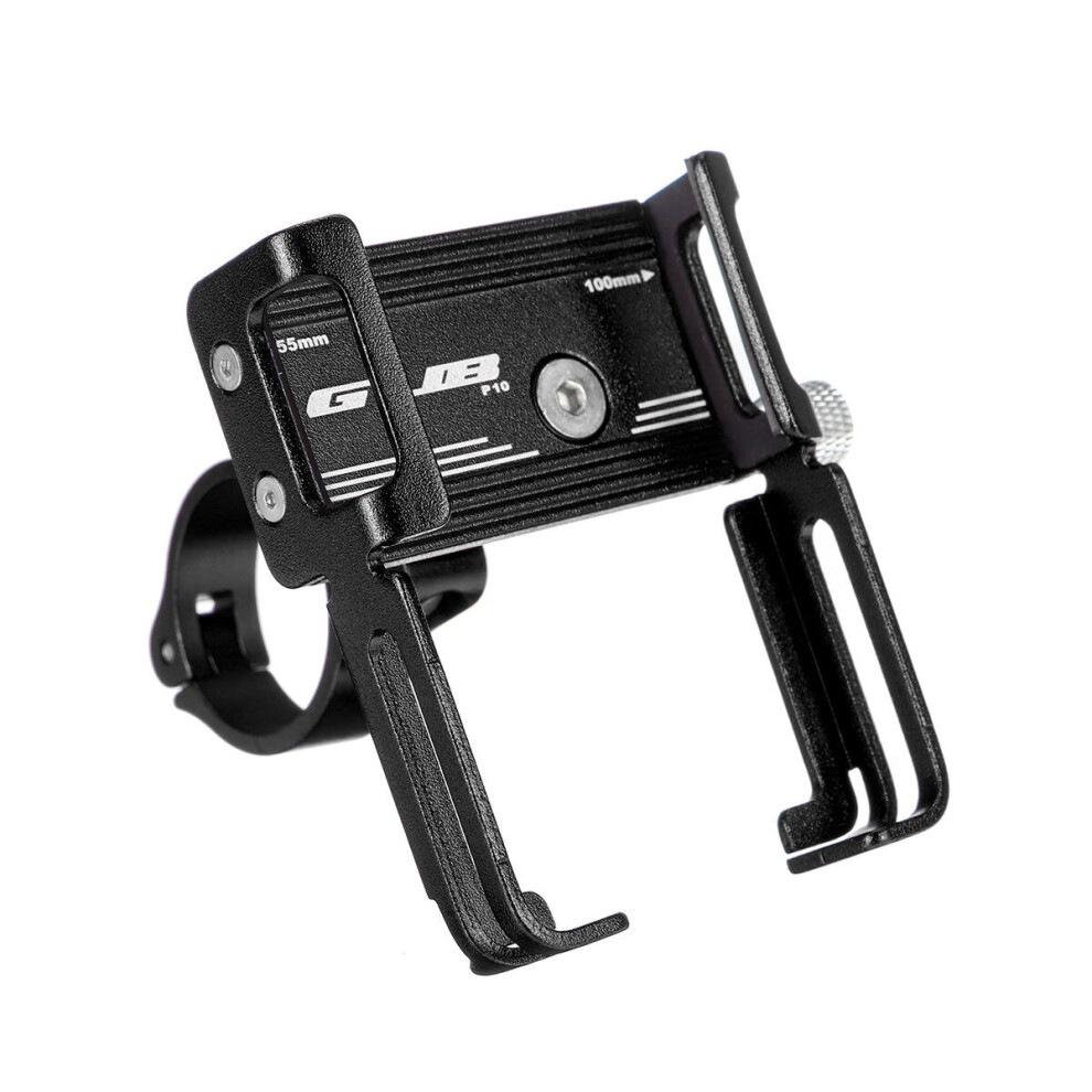 Aluminum Alloy Bike Bicycle Motorbike Handlebar Phone Holder With Silicone Strap For 3.5 Inch-6.2 Inch Smart Phone Color Black 7082497860193