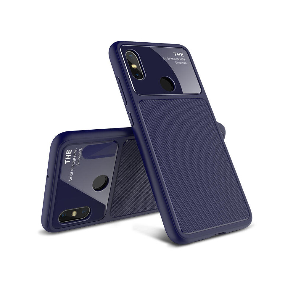 Bakeey Shockproof Tempered Glass Soft Tpu Protective Case For Xiaomi Mi8 Color Blue 7082497851412