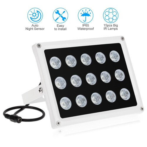 Infrared Illuminator 15 Array IR LEDS Night Vision Wide Angle Outdoor Waterproof for CCTV Security C