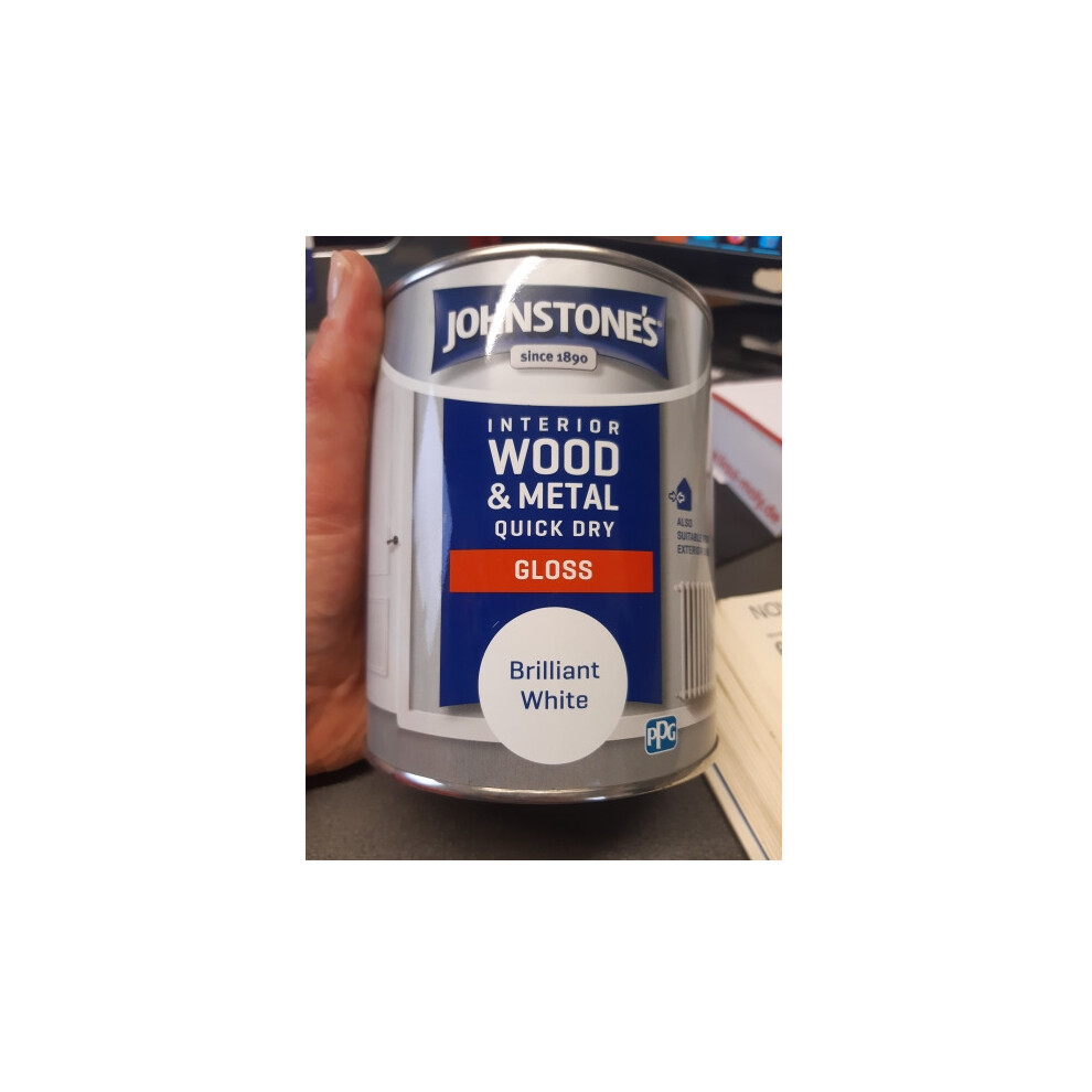 Johnstones Paint Quick Dry Gloss White 750ml