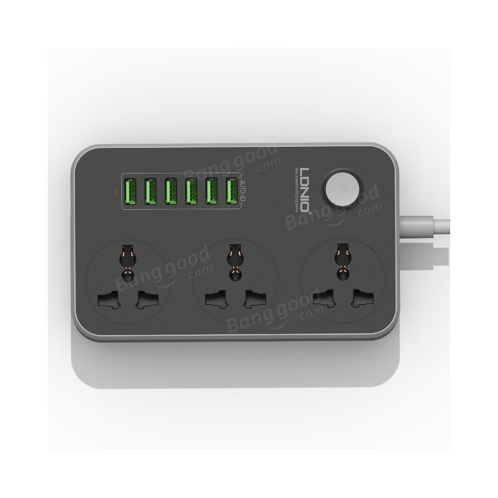 5V 3.4A 3 International Power Socket 6 Usb Port 6.56Ft/2M Charging Socket 7082497866751