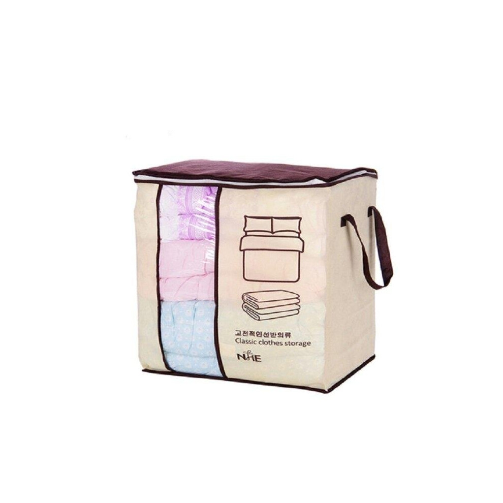 2Pcs Portable Clothes Storage Bag Non-woven Quilt Bag Pillow Blanket Closet Organizer