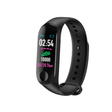Farbbildschirm M3 Smart Watch Herzfrequenz Blutsauerstoffmonitor Fitness Übung Sportarmband-Schwarz