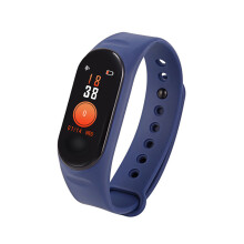 Farbbildschirm M3 Smart Watch Herzfrequenz Blutsauerstoffmonitor Fitness Übung Sportarmband-Blau