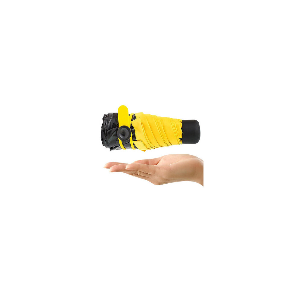 Compact Mini Travel Umbrella Light Weight Tiny Waterproof Pocket UV Rain Umbrellas YELLOW COLOR
