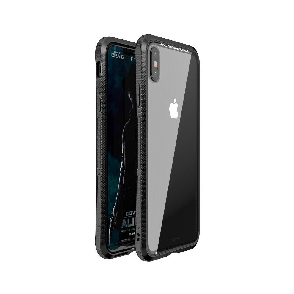 Protective Case For Iphone Xs Max Metal Bumper+9H Clear Tempered Glass Back Shell 7082497859791