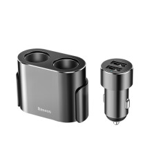 3.1A 2 In 1 Double USB Fast Charging USB Car Charger For iPhone X XS HUAWEI P30 XIAOMI S10+ BLACK COLOR